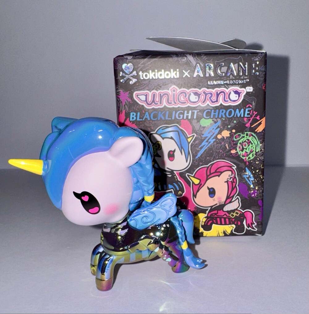 Tokidoki X Arcane Unicorno Blacklight Chrome Confirmed Figure Jinx
